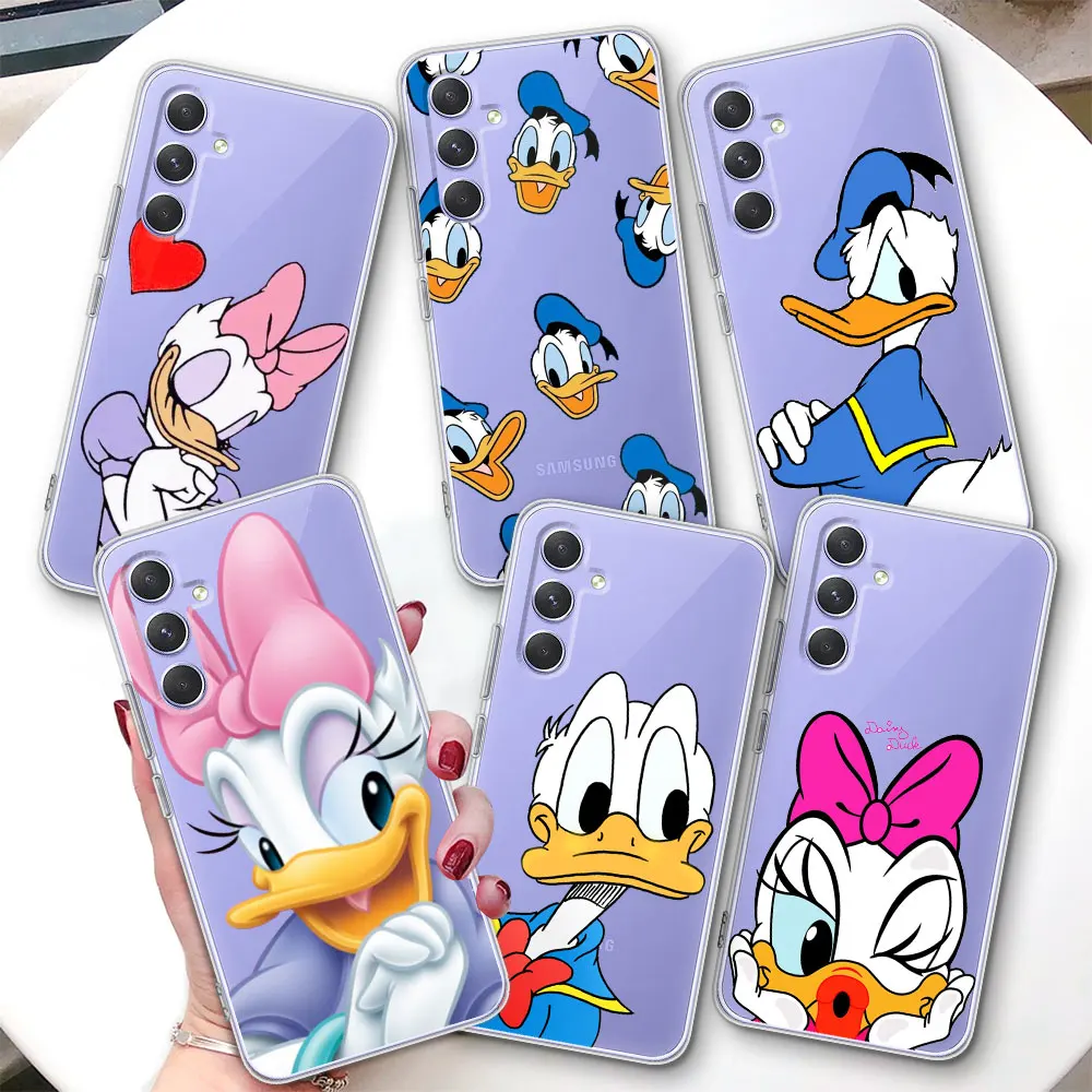 Donald Daisy Duck Cute Phone Case for Samsung Galaxy A71 A15 A24 A54 A55 A33 A35 A12 A13 A14 A22 A25 A31 Transparent TPU Cover