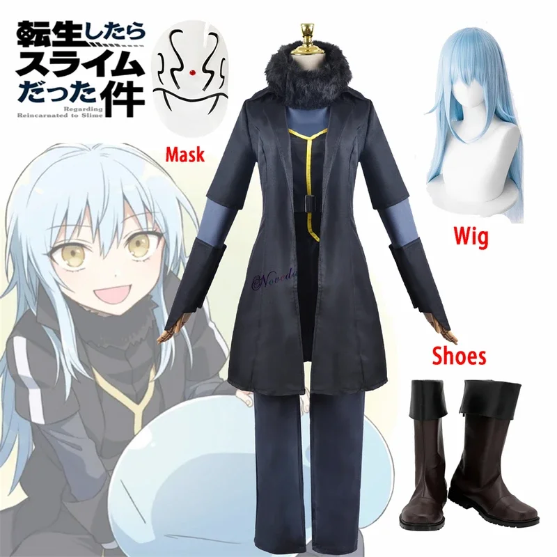 Anime That Time I Got Reincarnated As A Slime Rimuru Tempest Cosplay Costume Boots Wig Mask Halloween Carnival Suit Clothes