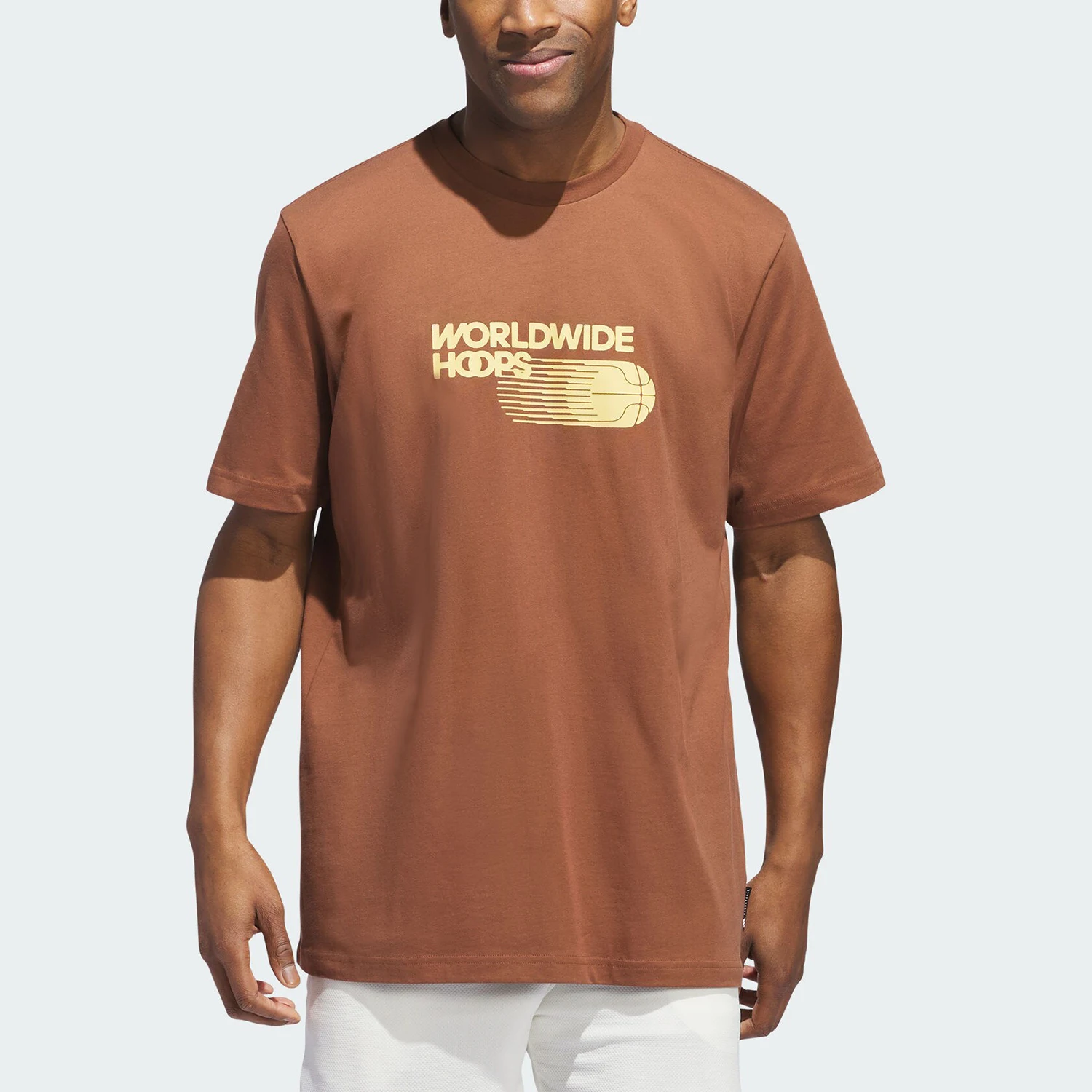 

Adidas genuine New Men's Round Neck Loose Basketball Sports Short Sleeve T-Shirt JE3757