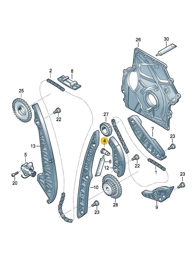 BOICY Timing Chain Tensioner for Tiguan Passat B7 CC Jetta Beetle Golf Sharan A3 A4 A5 TT Q3 06H109467AE 06H109467L 06H109467J