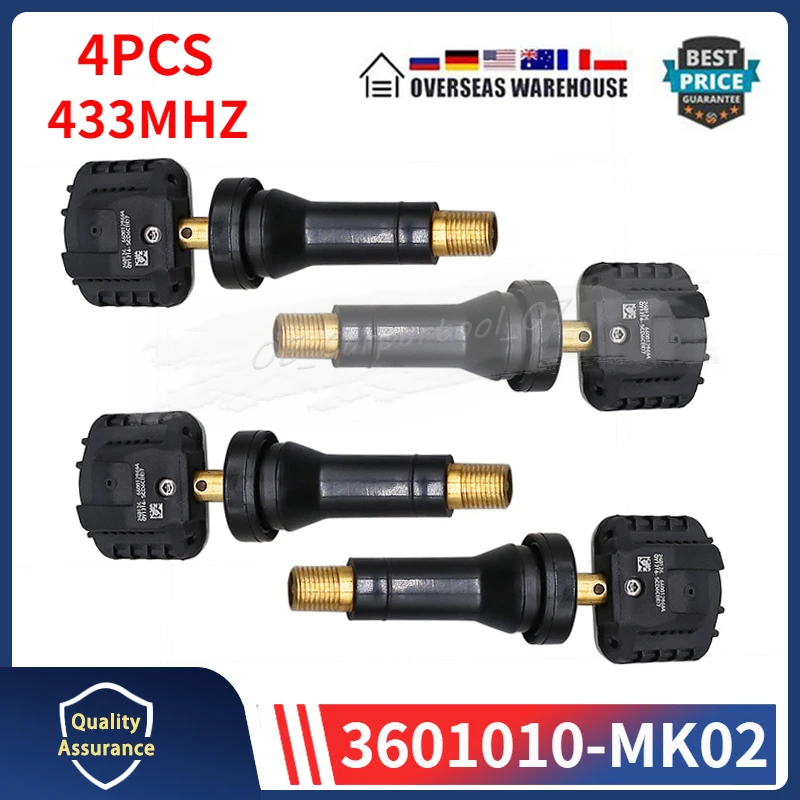 4PCS Tire Pressure Monitor Sensor 3601010-MK02 For Chang'an UNI-T CS75 CS55 Plus Oushang X7 PLUS Z6 UNI-V UNI-K iDD TPMS 433MHZ