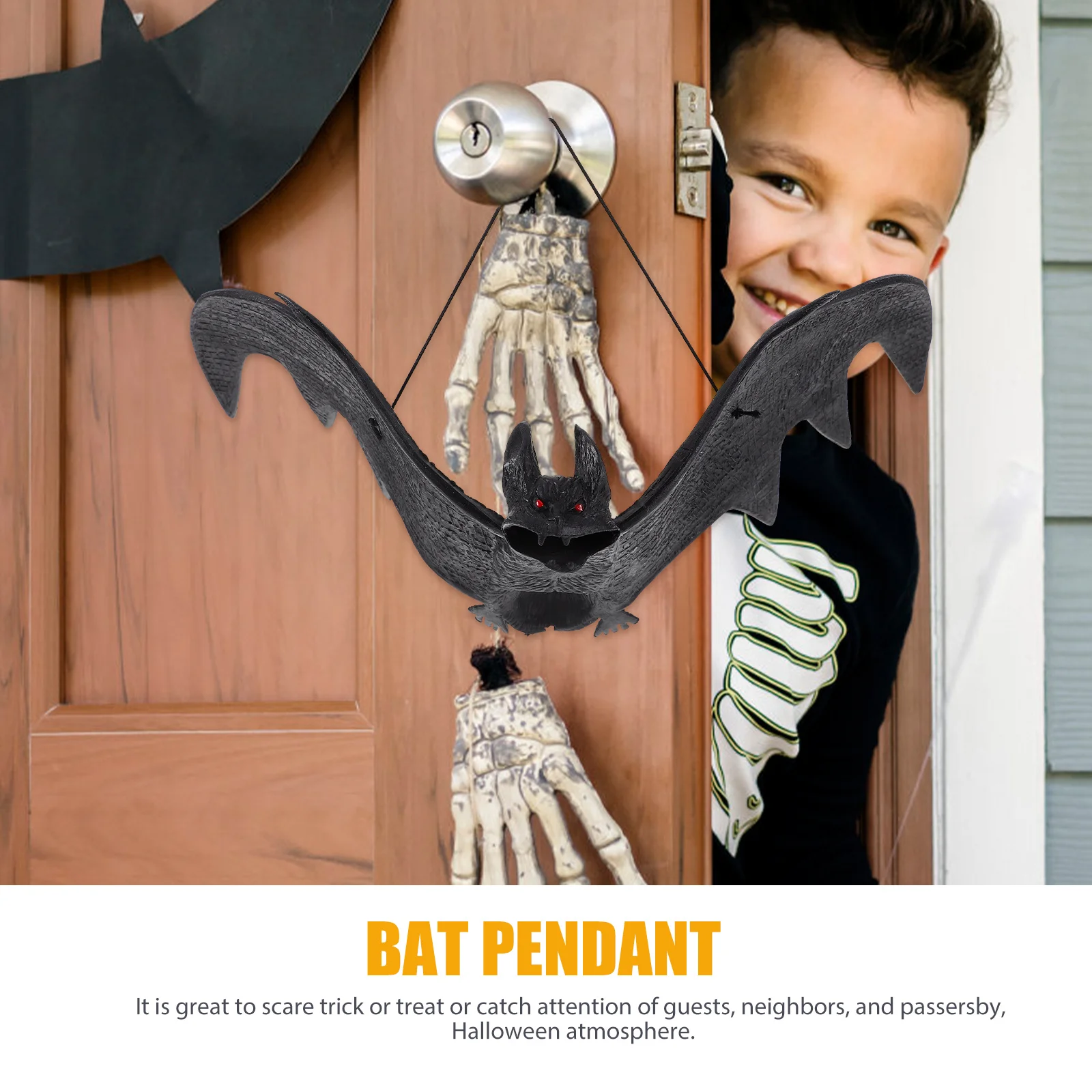

4Pcs Realistic Bat Hanging Decoration Halloween Party Prop Outdoor Yard Hanging Pendant Horror Scene Halloween Bat Pendant