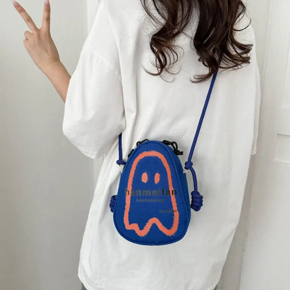 

Retro Coin Purse Ghost Shoulder Bag Mini Korean Style Halloween canvas Crossbody Bag Casual Solid Color Mobile Phone Bag Female