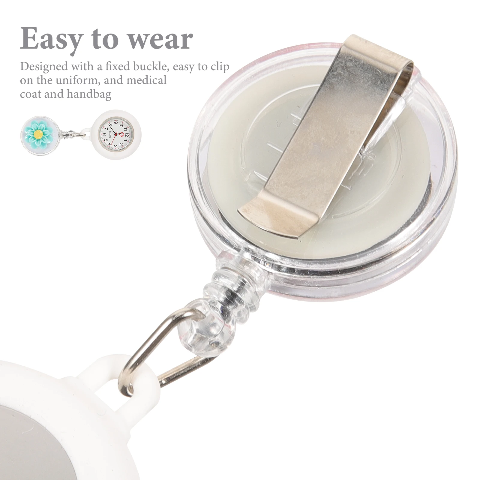 

Nurse Table Nursing Watches for Women Retractable Hanging Fob Nurses Pocket Brooch Easy to Buckle Clock Badge
