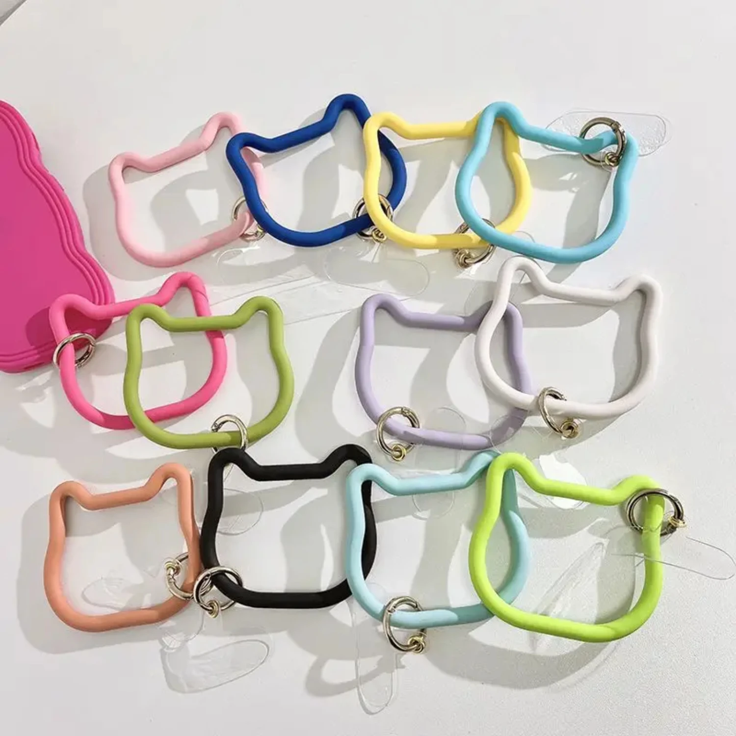 Cat Shaped Silicone Bracelet Mobile Phone Pendant