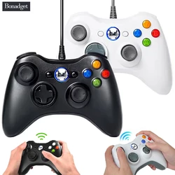 Com fios/sem fios 2.4G Controle De Xbox 360 Com Fio Para Video Game e PC/ Fat E Pc Presente do Controlador de Joystick