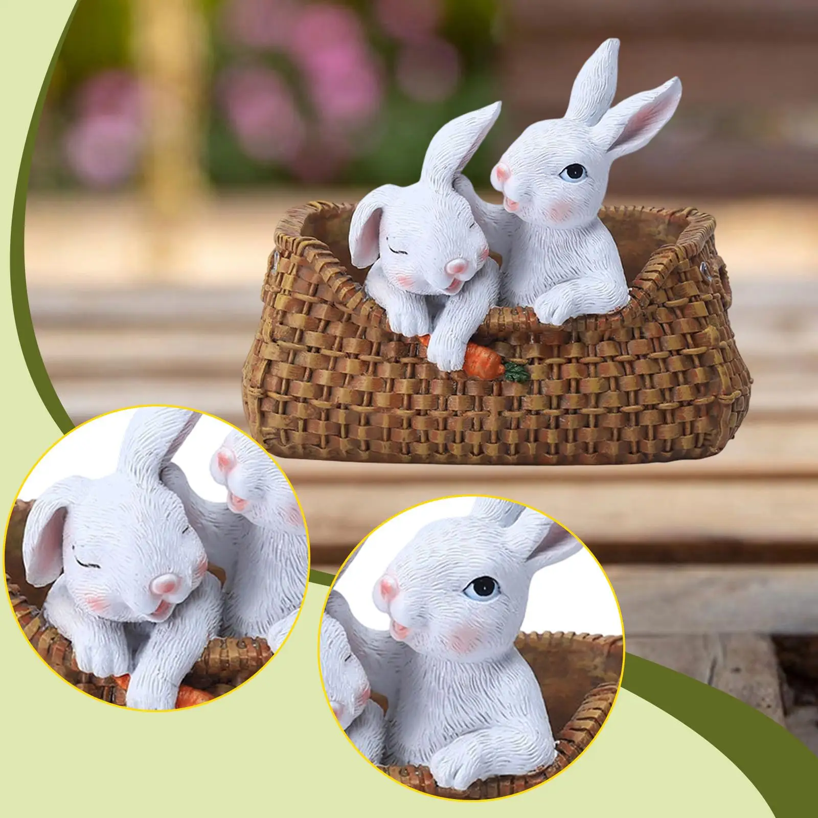 

Пасхальный кролик-цветочница из смолы: милый креативный пасхальный подарок, настольное украшение, декоративная фигурка для патио, двора, офисного стола, полки