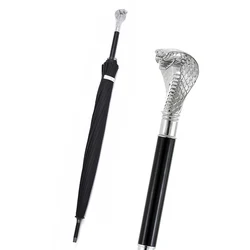 Silver King Cobra High-End Vintage Men's Umbrella 16-Ribs Long Handle Business Straight Rod British Style