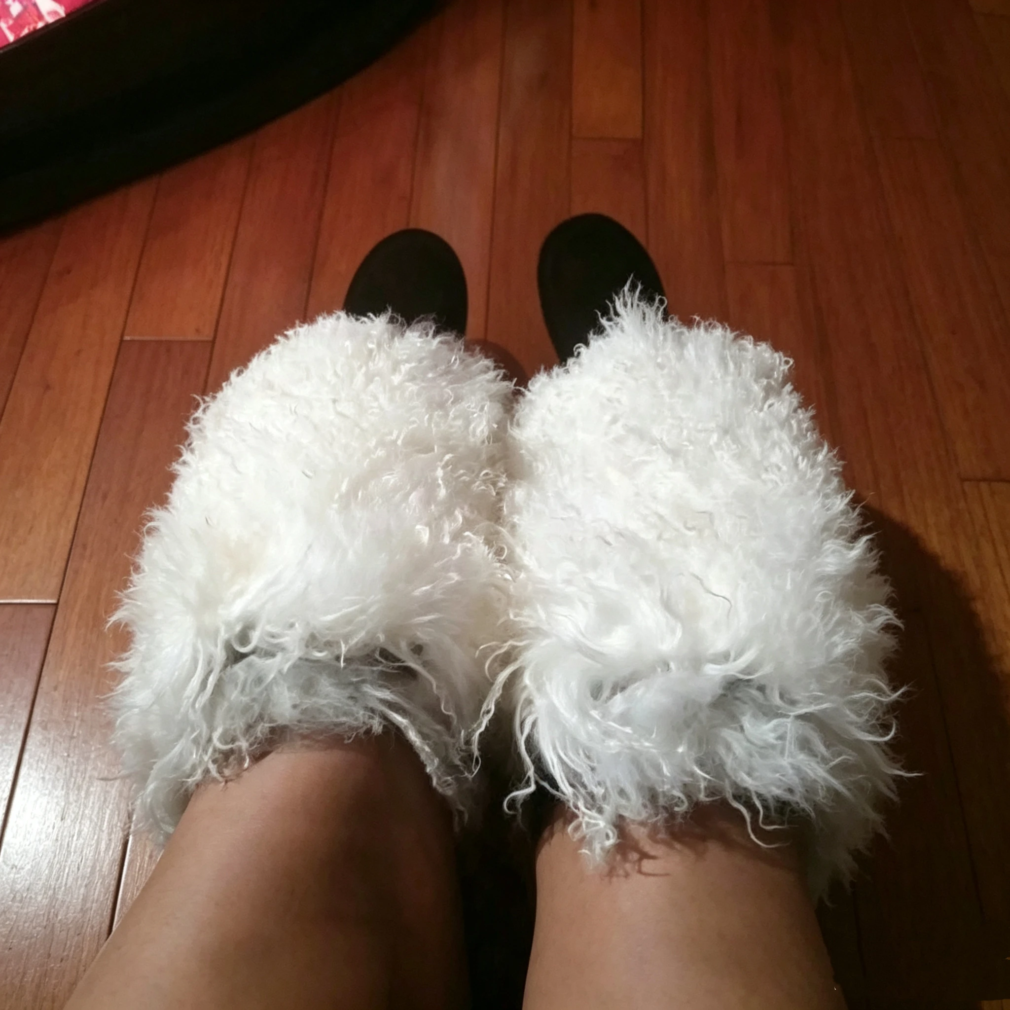 2026 Real Fur Leg Warmers Y2K Punk Winter Warm Mongolian Sheep Fur Leggings Boots Cover Lolita Harajuku Party Leg Socks