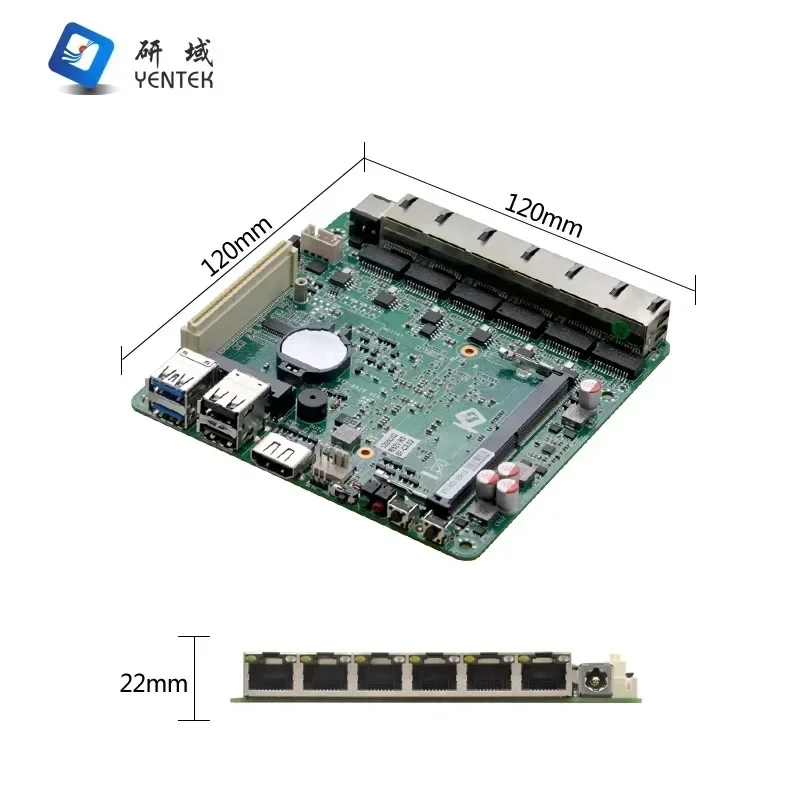 متوفر في المخزون Yentek Network Server Pfsense 5205U RAM DDR4 MSATA Win 10 Linux 6 LAN لوحة أم صناعية صغيرة Itx لجدار الحماية #1