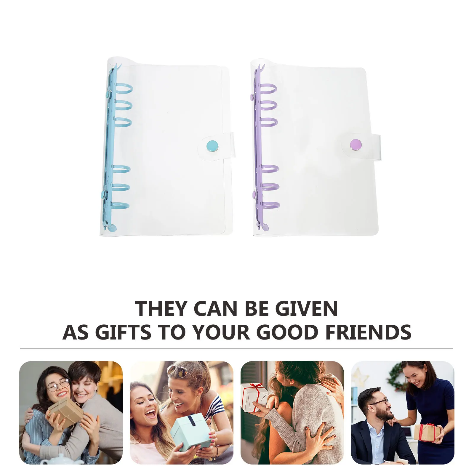 

2 Pcs Removable Notebook Cover Loose-leaf Binder Single Ring Easy to Use Folder Pvc Supple