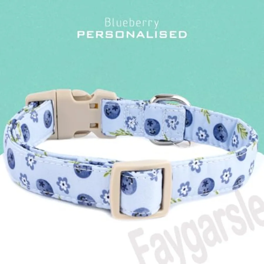 Pattern Dog Collar for for Summer Small Medium Large Dogs Light Blue, L