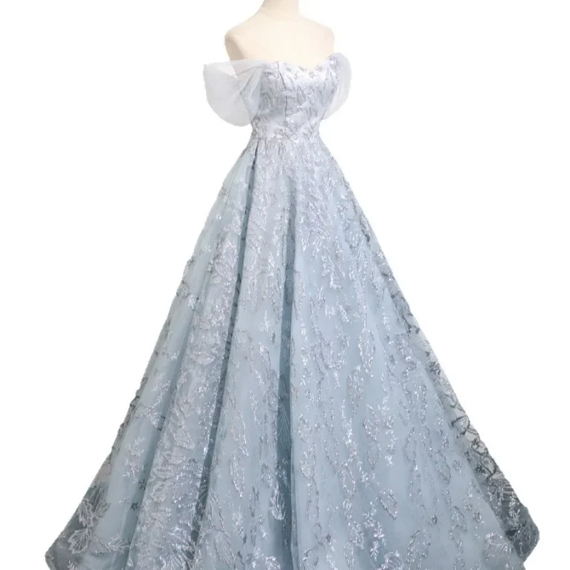 فستان سهرة بحزام للنساء 2026 مضيف وصيفة العروس ذو ملمس راقي جديد ، فستان خرافي للغاية لحفلات الكبار الراقية