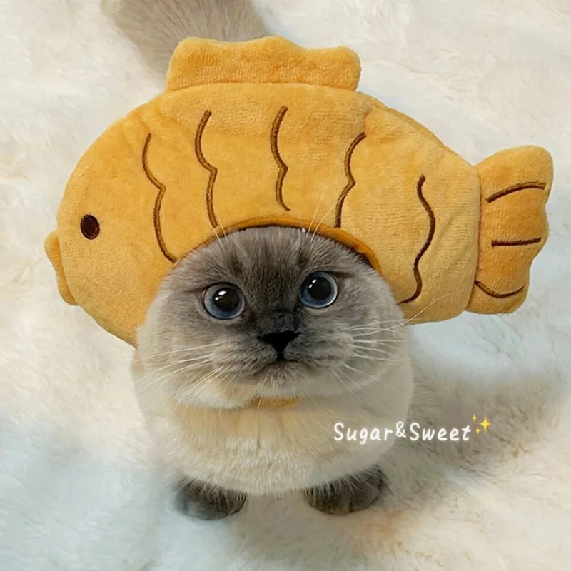 Cute animals Hooded Pet Cat Dog Accessories Cosplay Cat Hat Winter Lovely New Year Puppy Headgear Soft Velvet Pets Supplies