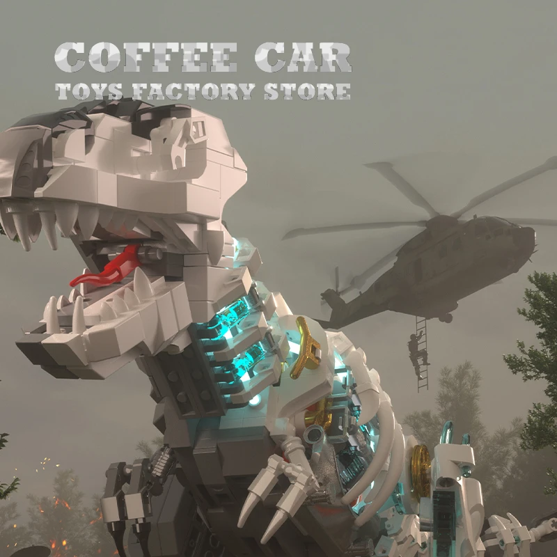 1000 + PCS Mech 공룡 빌딩 벽돌 키트 LED Mecha T-Rex 트리케라톱스 MOC 블록 모델 퍼즐 장난감 어린이 성인 선물 새로운