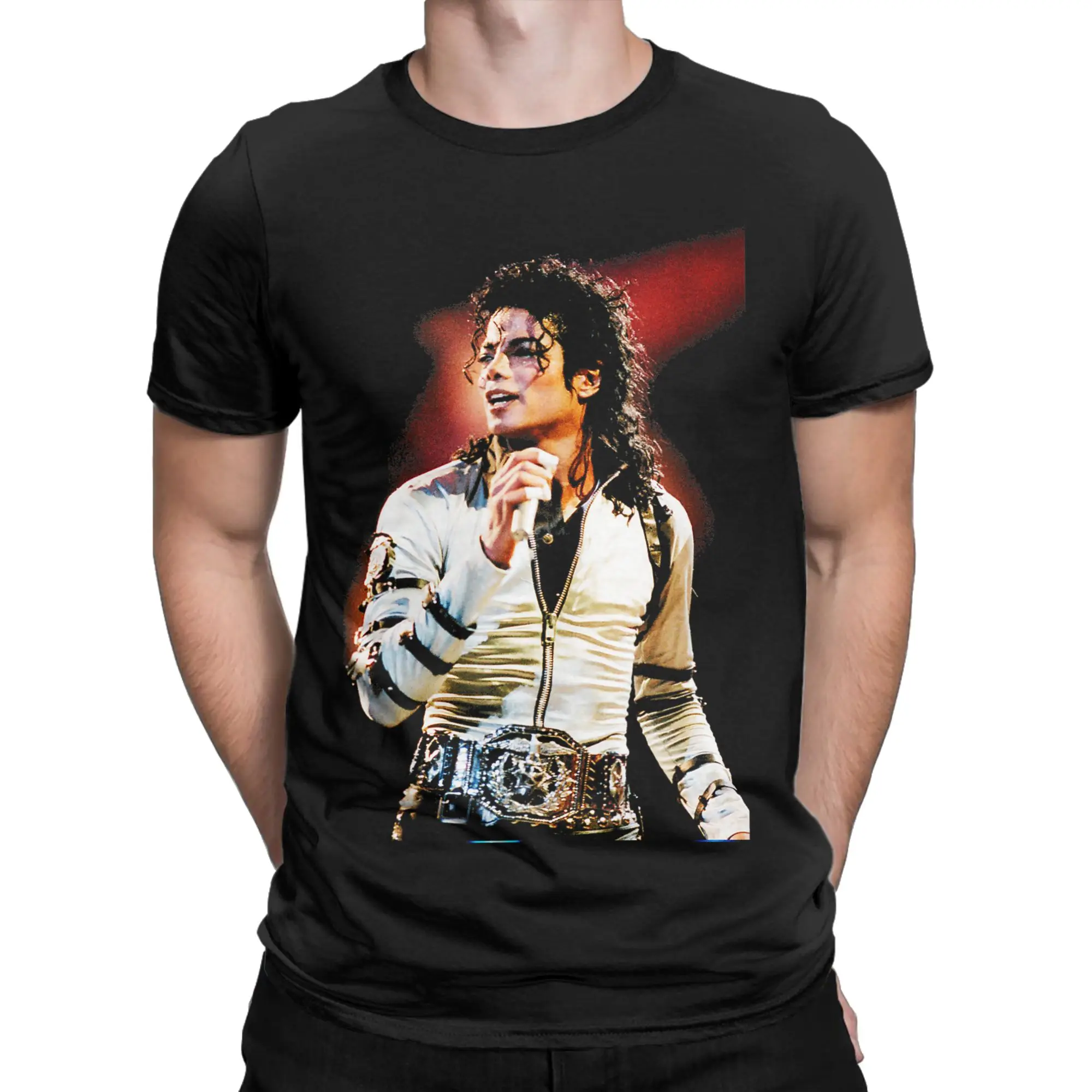 Camisetas MJ Pop King para homens e mulheres, 100% algodão, camiseta engraçada, gola redonda, manga curta, roupas plus size