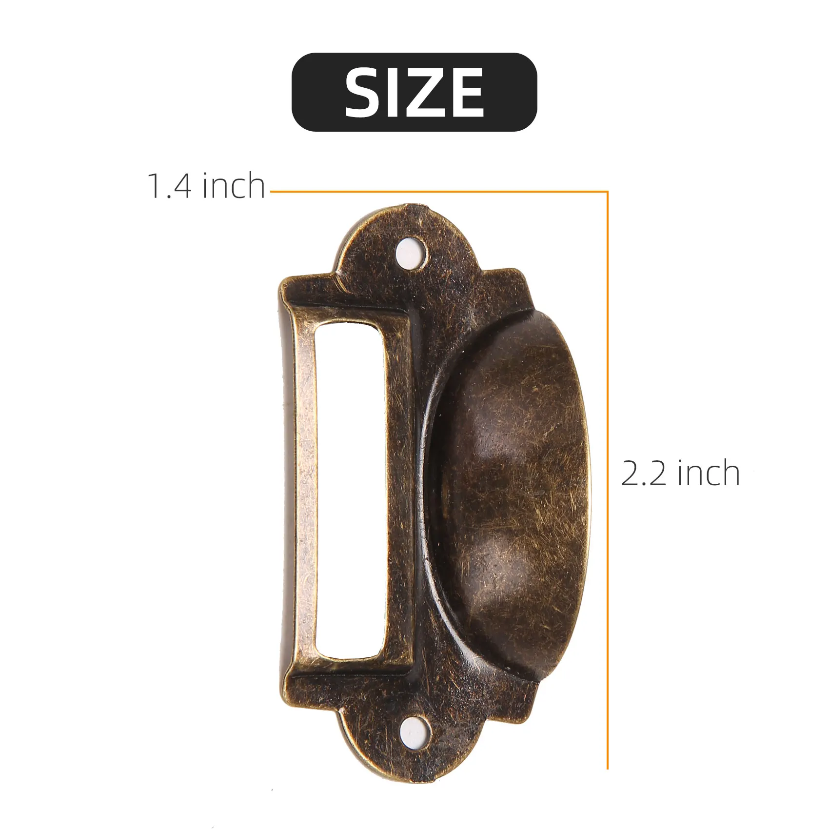 KYCOR-20PCS File Name Card File Cabinet Handles Label Holder Antique Bronze Drawer Label Pull Cabinet Frame Handle File Name
