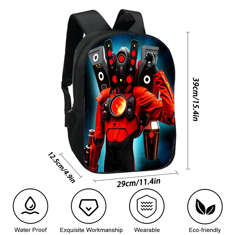 Skibidi-Titan Speakerman School Bag para crianças, mochila para menino, viagem de anime, sacos de livros, mochila infantil, recém