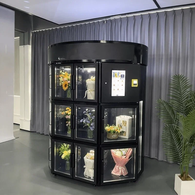 Factory Direct  Flower Vending Machine Refrigerator 11 Doors Flower Locker 7/24 Self Service Fridges for Flowers Locker Style
