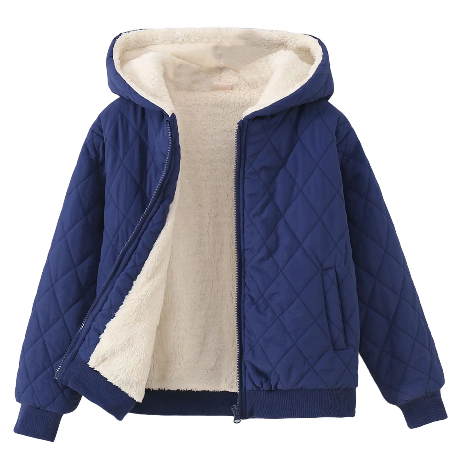 

Детская зимняя куртка-пуховик, флисовая куртка для детей, теплая легкая куртка с капюшоном для девочек, ветрозащитная плюшевая верхняя одежда для подростков