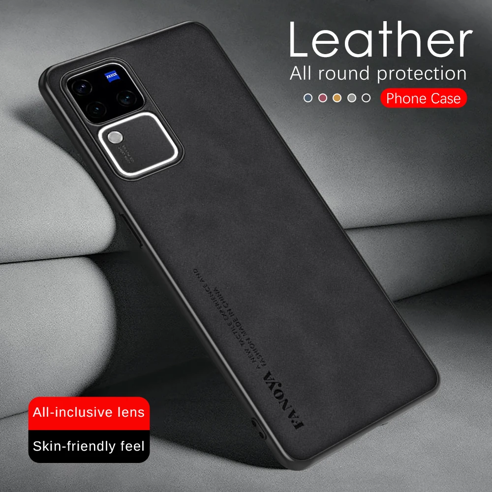 Camera Protect Sheepskin Leather Case For Vivo V30 VivoV30 Pro Vovi V30Pro V 30 30V VivoV30Pro 5G Soft Bumper Phone Cover Fundas