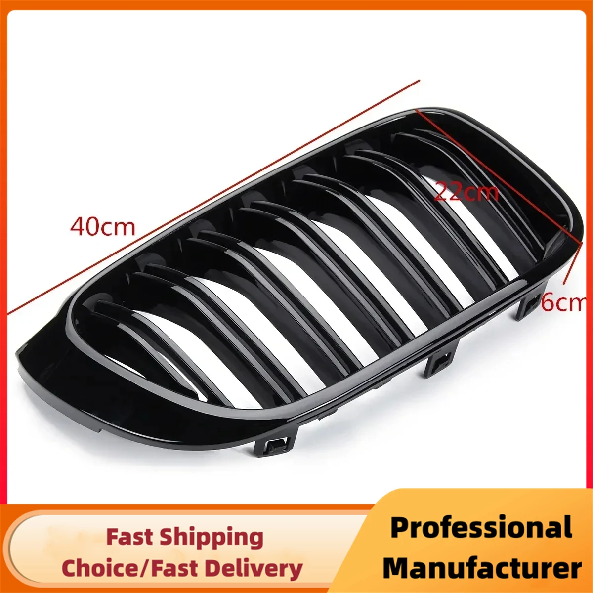 For BMW X3 X4 F25 F26 2014 2015 2016 2017 Front Bumper Kidney Racing Grille 1Pair Car Double Line Sport Grill Glossy Black Cover