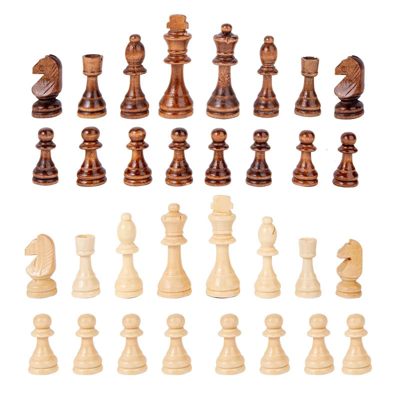 Wooden Chess Pieces 2.2/3/3.5inch King Figures Chess Game Pawns Tournament Wood Complete Chessmen Figurine Backgammon Pieces