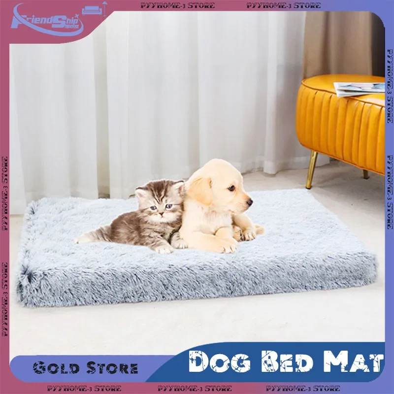 

Plush Dog Bed Mat Soft Cat Beds for Small Medium Large Pet Removable Cleaning Square Puppy Nest Calming Cushion Puppy Supplies