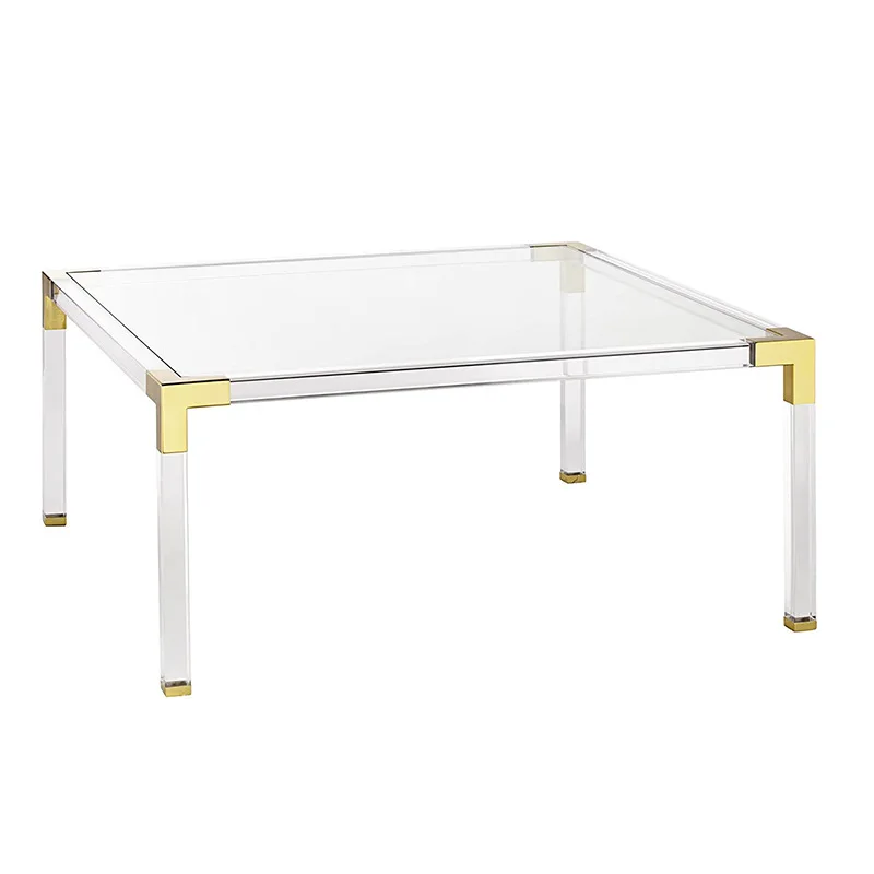 

Acrylic transparent coffee table Saudi printed table Plexiglass folding table 5-piece set