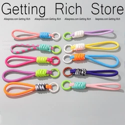 Colorful Paracord Rope Keychain Anti-Lost Short Wrist Lanyard Strap With Keyring For Backpack Phone Key Universal Accessories
