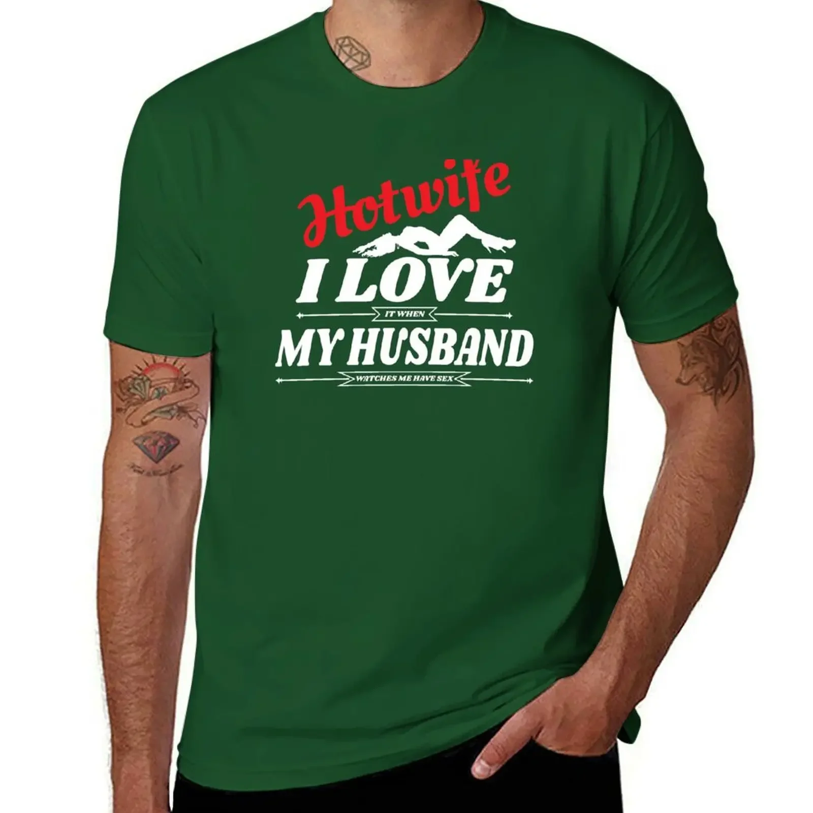 Swinger Hotwife I love (it when) My Husband (watches me have sex) For dark colors T-Shirt vintage customizeds Men's t-shirts