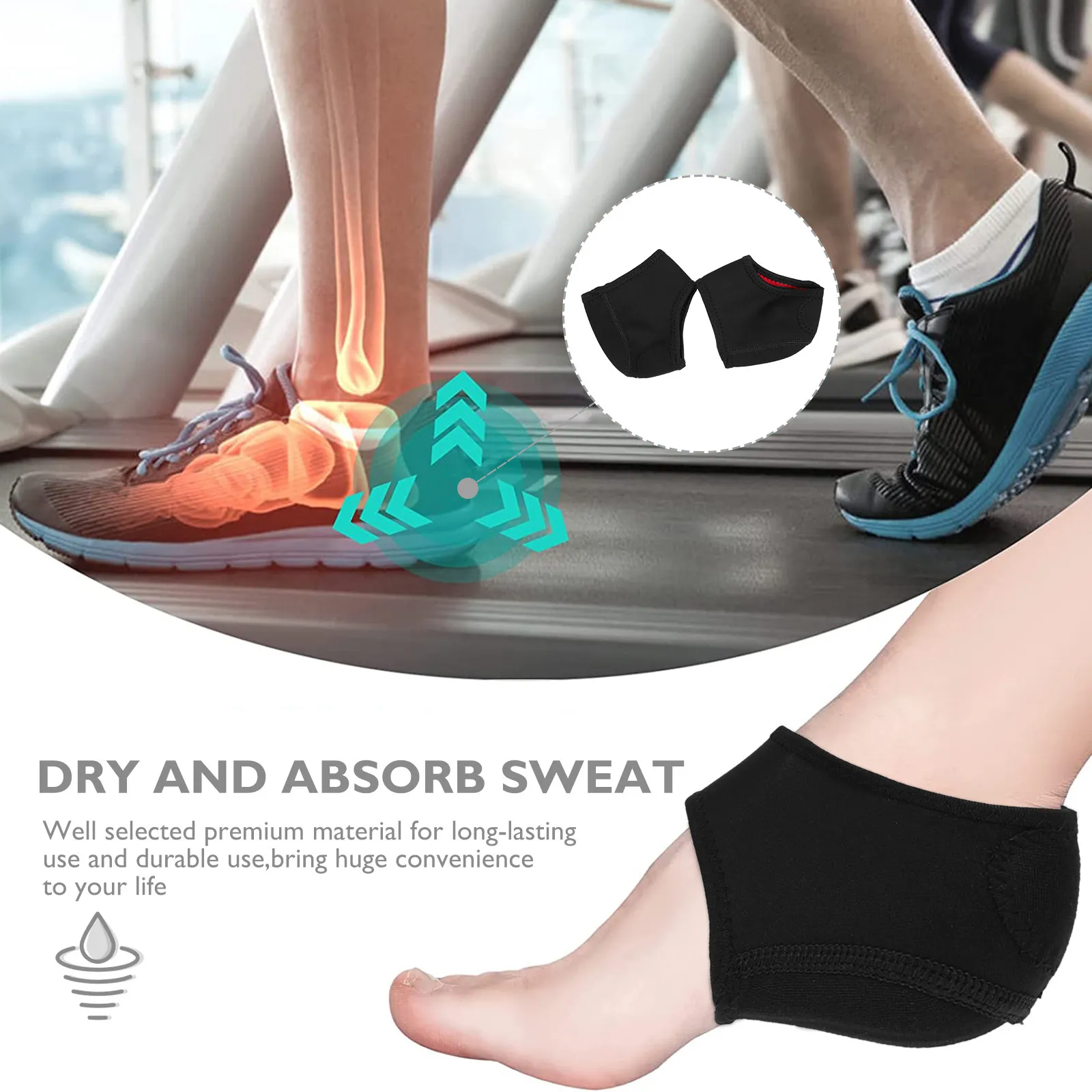 2Pairs Heel Cushion Protectors Comfortable Heel Sleeves for Pain Relief Support Suitable for Casual Boots Sneakers