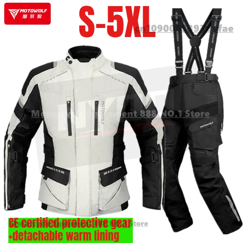 

MOTOWOLF Motorcycle Riding Rally Suit Winter Windproof Anti Fall Racing Jacket Warm Wear-resistant Off-road Motorcycle Clothing
