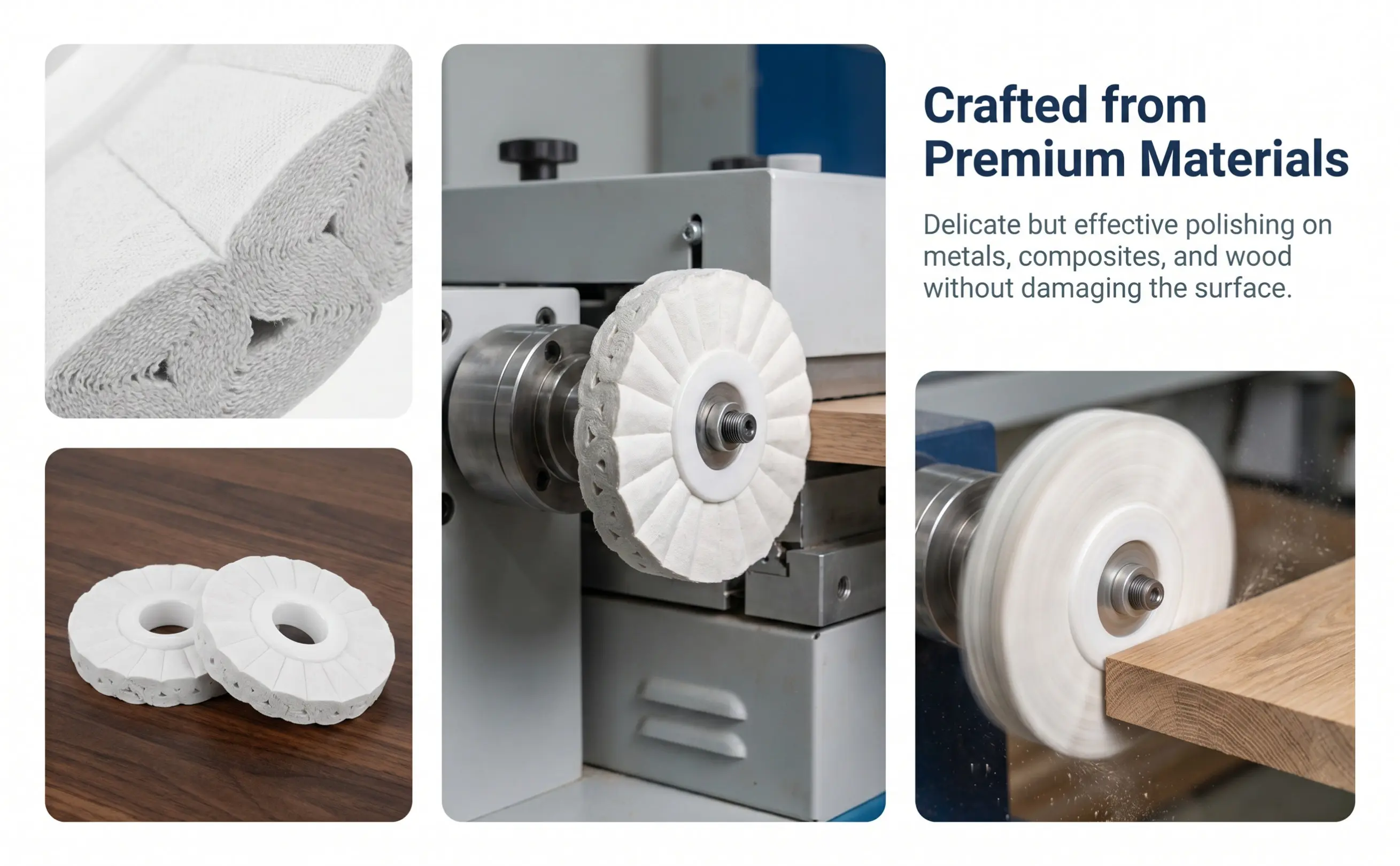 2Pcs Edge Banding Machine Cloth Wheel Durable Polishing Buffing Wheels for Woodworking Stainless Steel Copper Aluminum