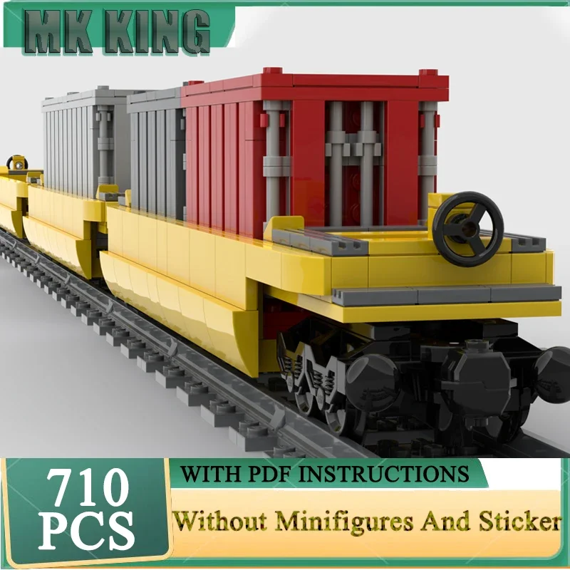 

TTX Well Train Containers Model Moc Building Bricks Railway Series Technology Modular Blocks Construstion DIY Assembly Toy Gifts