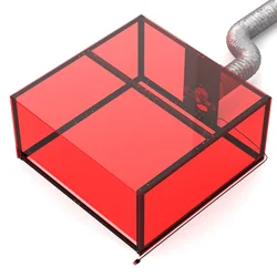 Laser Engraving Machine PVC Enclosure Dust-proof Protective Box 720x720x360mm Smoke Exhaust with Powerful Suction Fan
