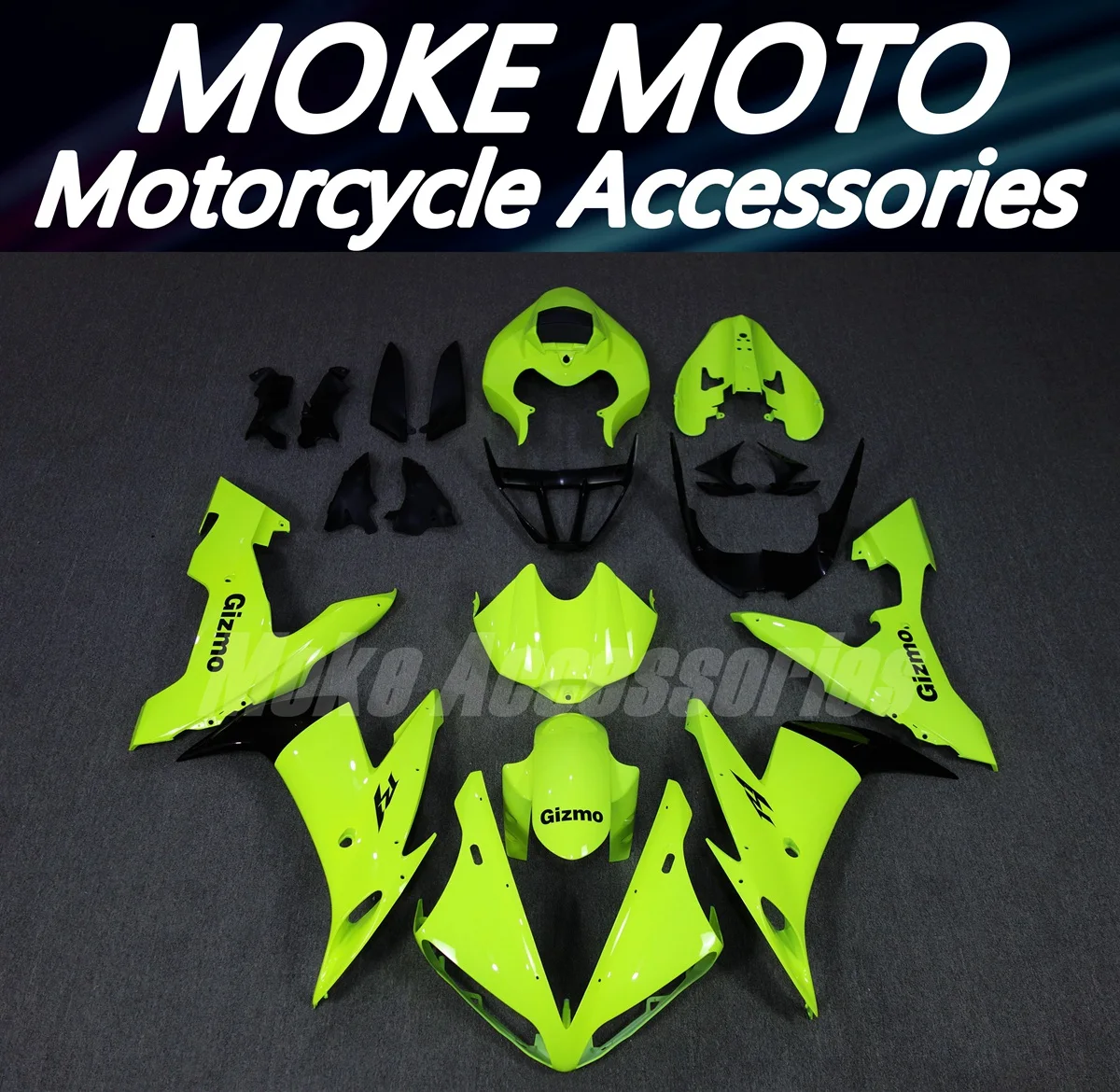 

Moke moto Motorcycle Fairings Kit Fit For Yzf R1 2004 2005 2006 Bodywork Set High Quality Abs Injection Neon fluorescence Black