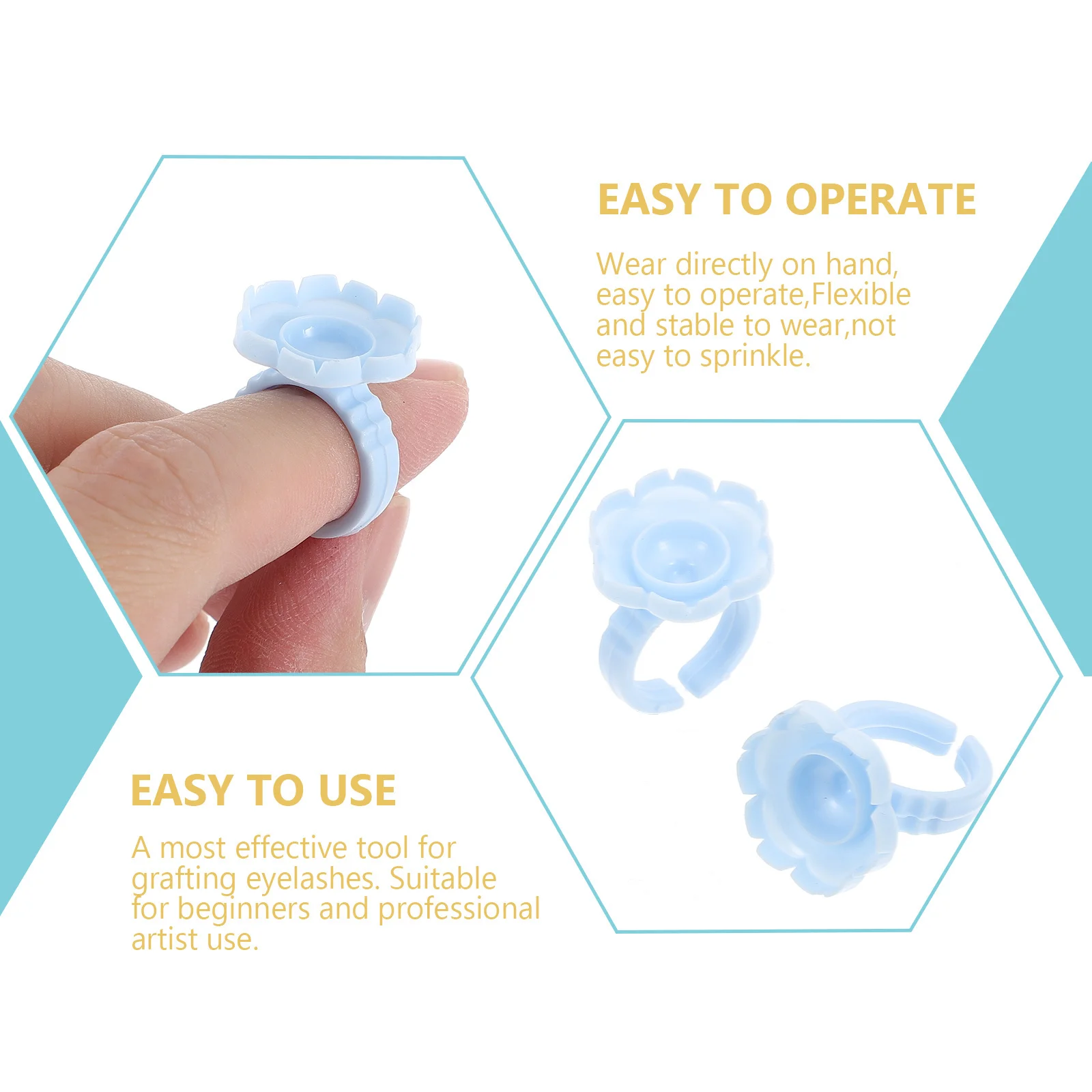 

100Pcs Flower Shape Eyelash Glue Cup Lightweight Compact Design for DIY Lash Extension Tools Home Use Safe Material