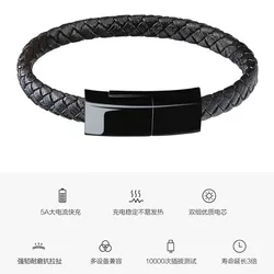Portable USB C Cable Leather Micro USB Bracelet Charger Data Charging Cable Sync Cord for iPhone Android Type-C Cable Carregador
