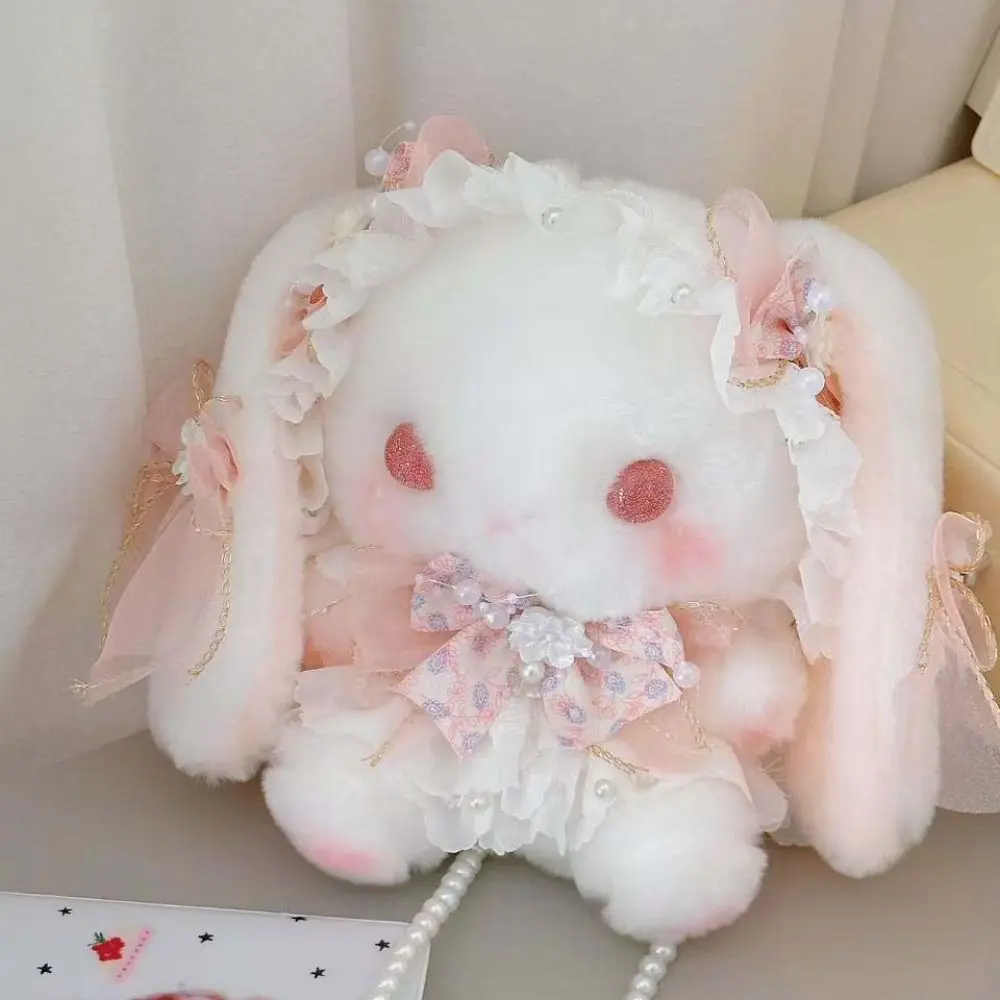 New Bunny Bag Princess Lolita Shoulder Bag Pearl Chain Sweet Purse