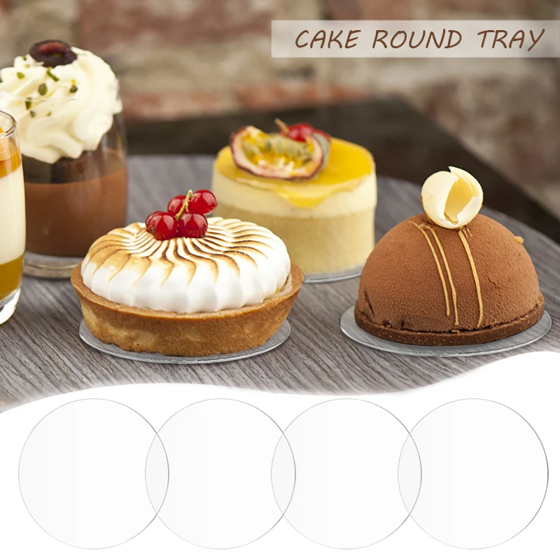 

10/15/25/25cm Transparent Acrylic Circular Cake Tray Pastry Baking Decoration Tool Party Cupcake Dessert Display Tray