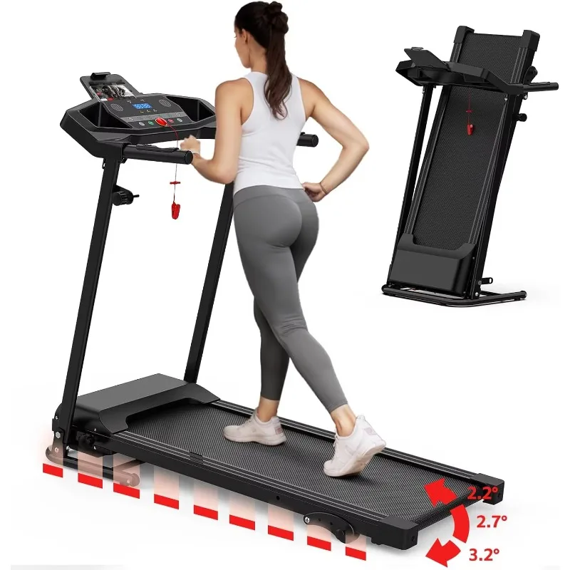 Fitness 2025 Folding Treadmill 3 Level Incline Ready to Ship Running Machine Under Desk Walking Pad Foldable Mini Treadmill