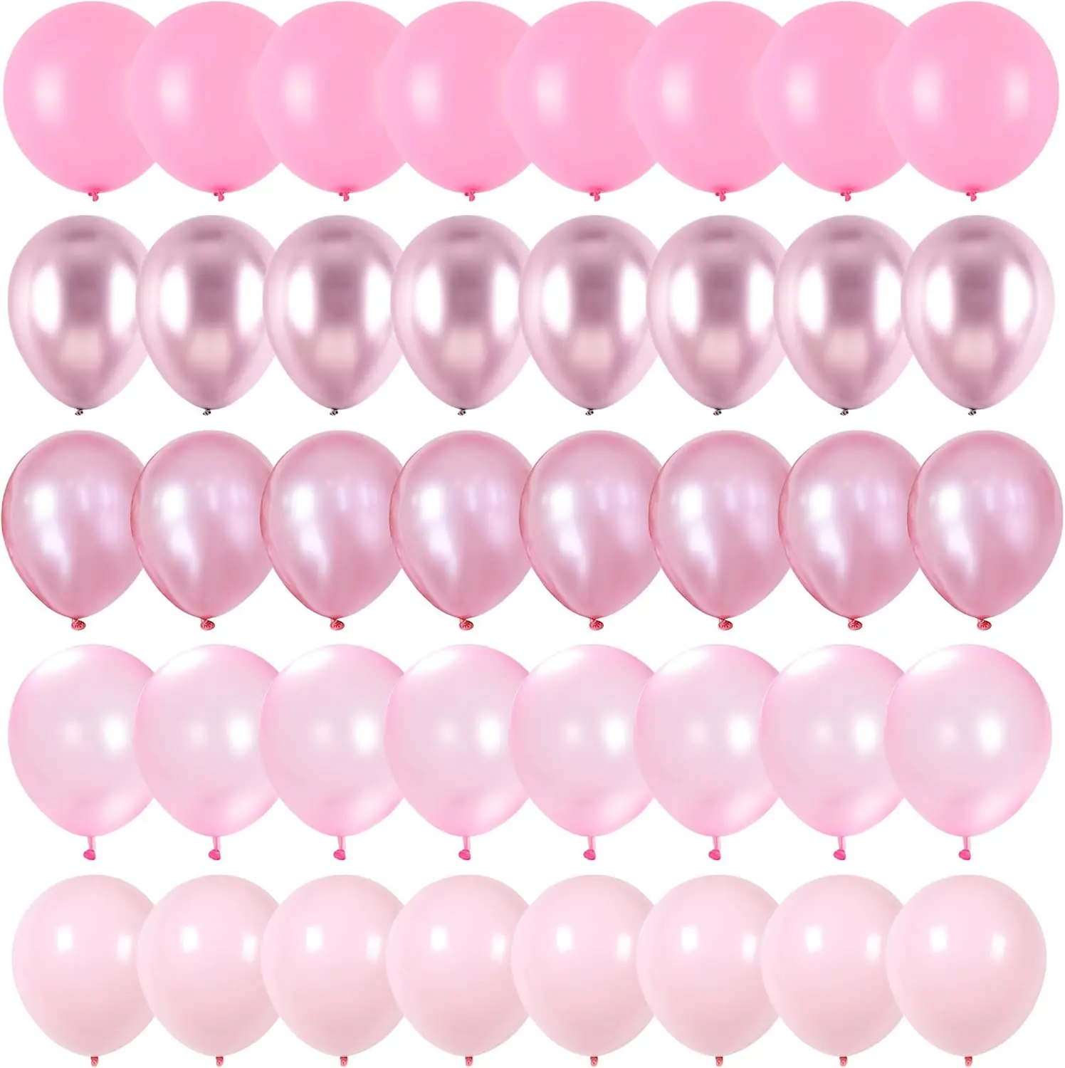 Rosa-weiße metallisch rosarote Folienballons für Geburtstag, Hochzeit, Muttertag, Verlobung, Partydekorationen – Detail 6