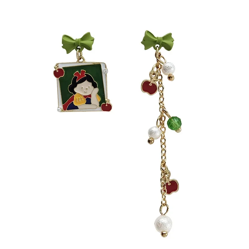 S925 Needle Sweet Fairy Tales Mermaid Long Tassel Drop Earrings Cute Cartoon Movie Princess Girl Cinderella Earrings for Women