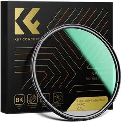 K&F Concept 37-95mm Ultra-Low Reflection CPL Filter 28 Layer Multi Coated HD Circular Polarizing Camera Lens Filters