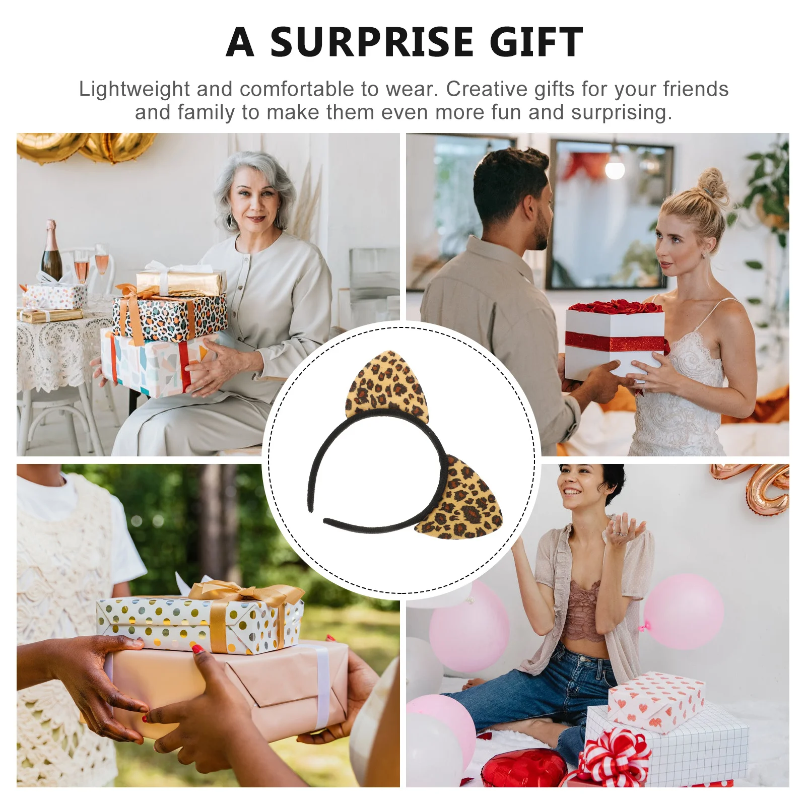 14 قطعة ليوبارد القط الأذن عقال السلس عدم الانزلاق ديكور شعر الحفلات تأثيري ملحق الفتيات أغطية الرأس مهرجان هدية زي حلية