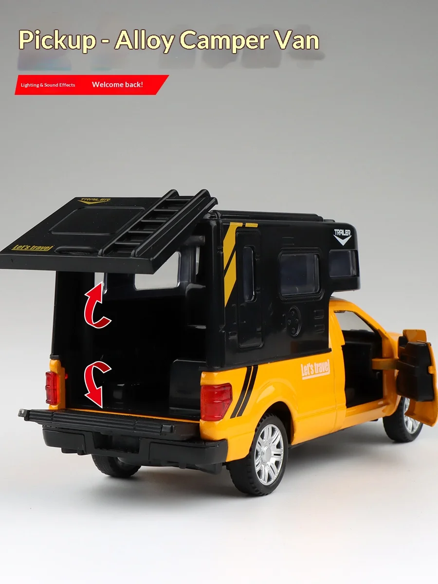 1:32 alloy die-cast F150 RV model simulation outdoor off-road pickup truck toy can be used as a holiday gift