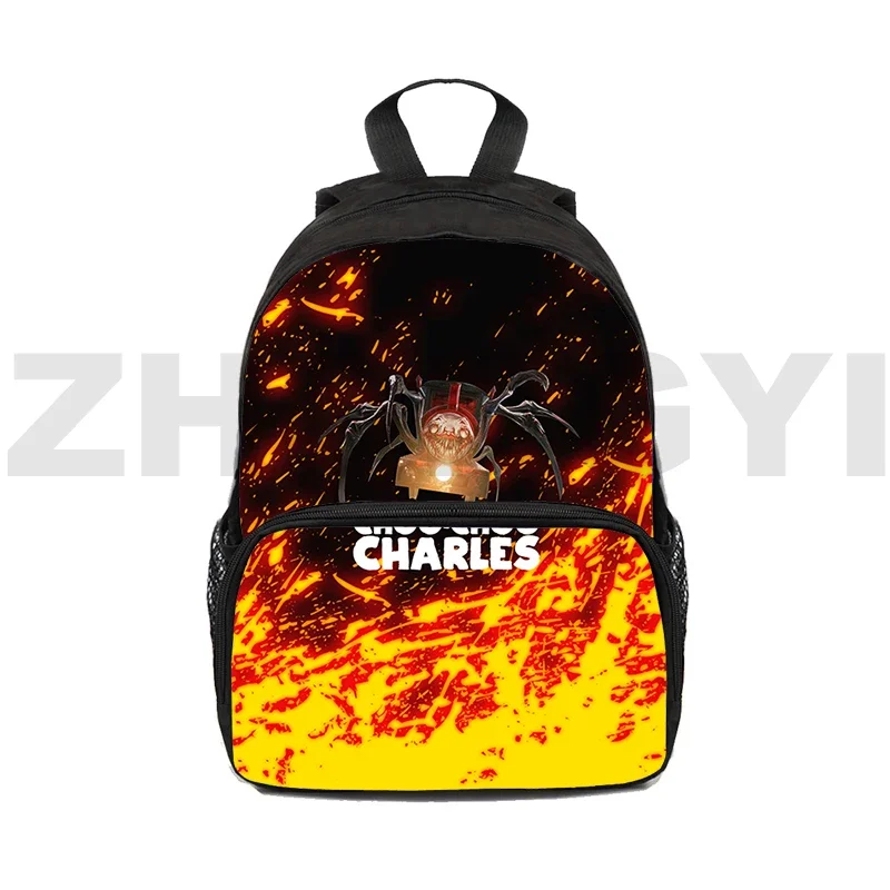 3D Choo-Choo Charles School Backpack for Primary Students 12/16 Inch Waterproof Nylon Women Backpack Colorful Mens Sports Bag