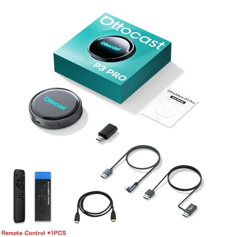 Ottocast OttoAibox P3 Pro AI Box Wireless CarPlay Android Auto QCM 6225 HDMI YouTube Netflix Видео для Benz VW Ford Toyota