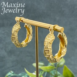 Luxury 24K Gold Plated Earrings Jewelry Set for Women Large Circle Earring Dubai Trendy Wedding Anniversary Accessories Gifts